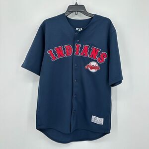 VTG Cleveland‎ Indians Dynasty Jersey MLB Mens M Blue Red Baseball The Guardians